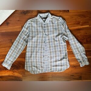 John Varvatos Plaid Button Down Shirt; Size L